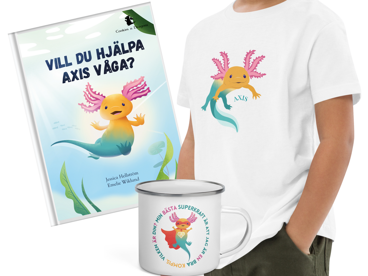 Paket: Bok, T-Shirt och Mugg