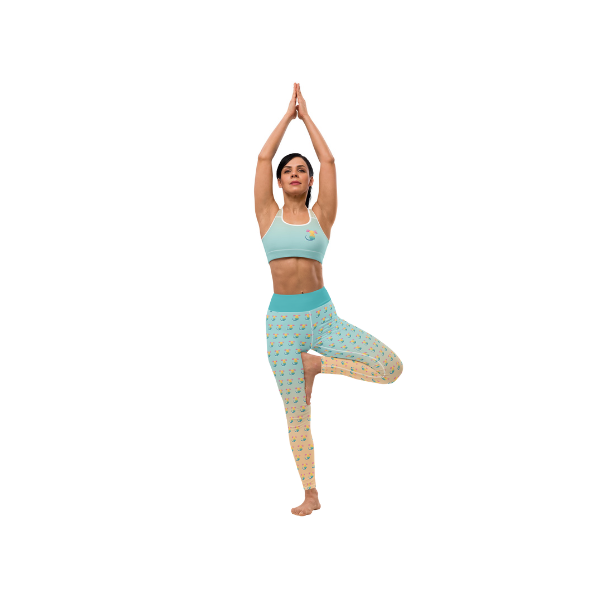 Yogaset med Yogabyxor och sport BH i matchande färg med axolotlen Axis.