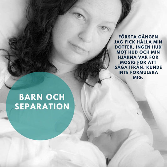 Jessica tillsammans med sin nyfödda dotter på IVA 2015. De blev separerade vid förlossningen och hölls separerade av praktiska skäl